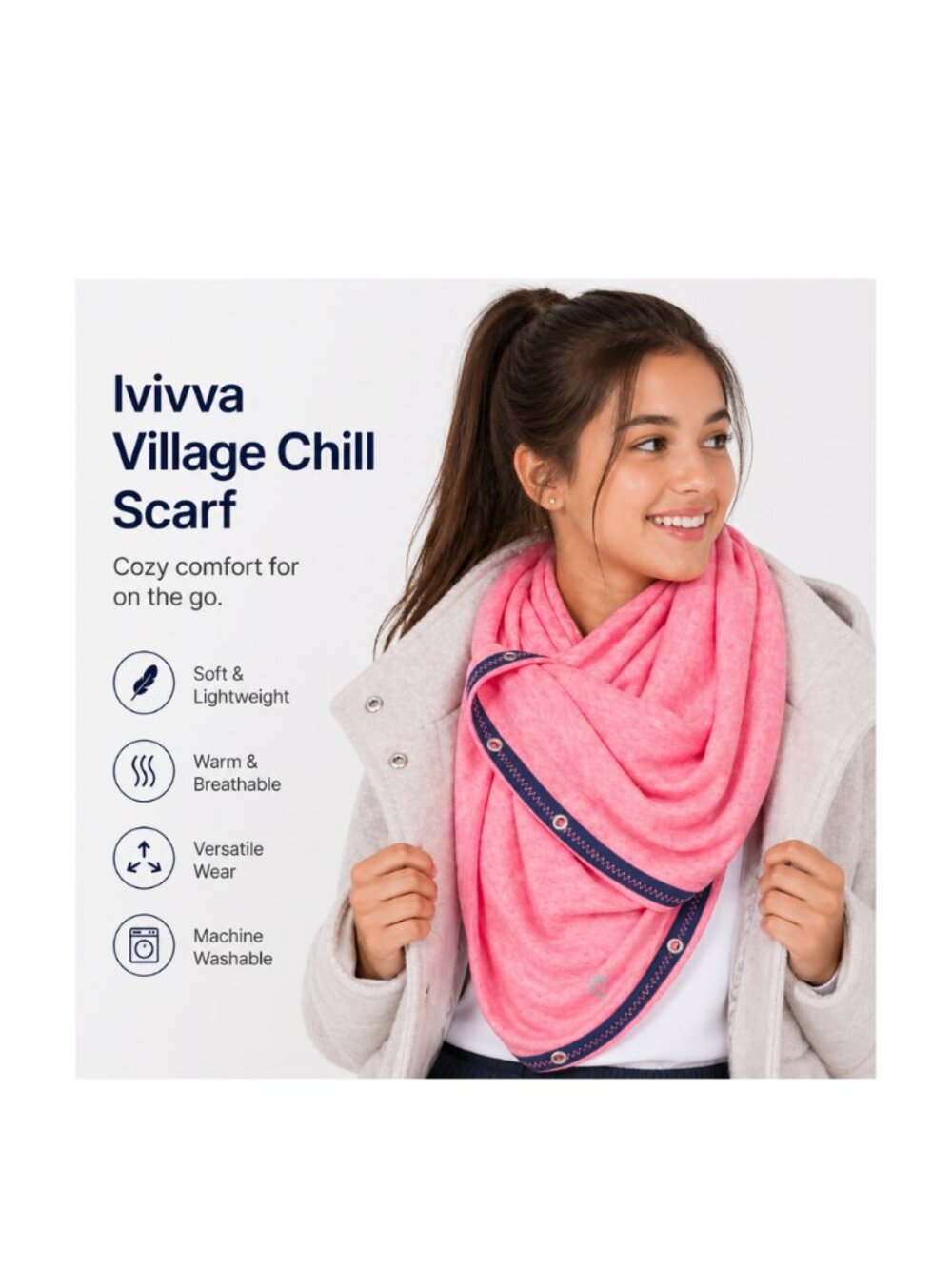 Ivivva Girl by Lululemon 🍋Village Chill Scarf Infinity coral purple